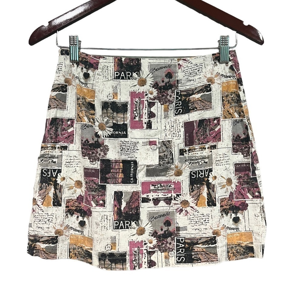 Urban Outfitters Post Card Mail Print Mini Skirt Size Small 90s Y2K Vibes